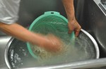washing noodles