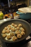 Meatballs frying