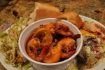 BBQ Shrimp plated with tomato&nbsp;pie