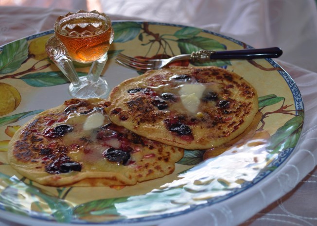Pomegranate pancakes